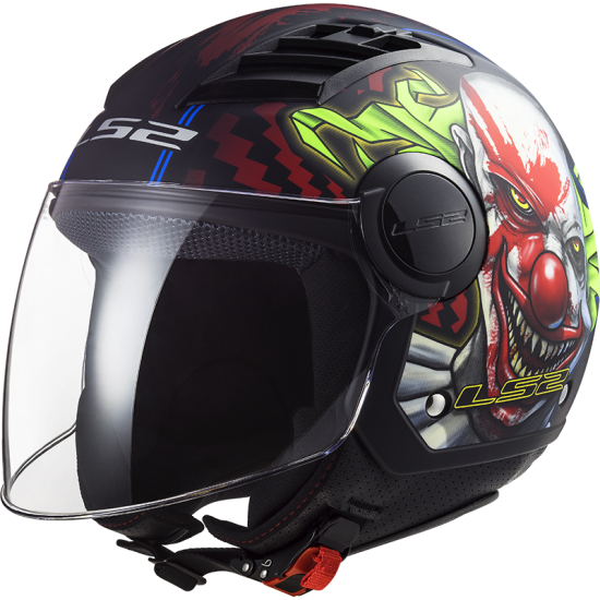 Casco jet LS2 Helmets OF562 AIRFLOW L Happy Dreams Matt Black Red - Micasco.es - Tu tienda de cascos de moto