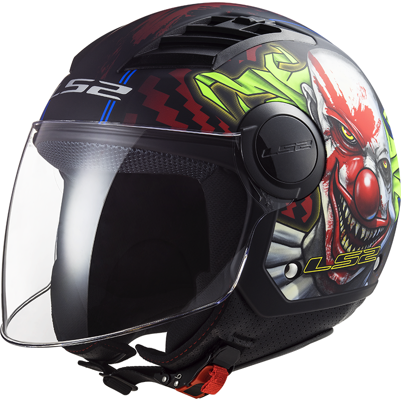 Casco jet LS2 Helmets OF562 AIRFLOW L Happy Dreams Matt Black Red