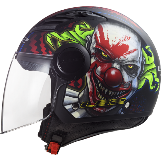 Casco jet LS2 Helmets OF562 AIRFLOW L Happy Dreams Matt Black Red - Micasco.es - Tu tienda de cascos de moto