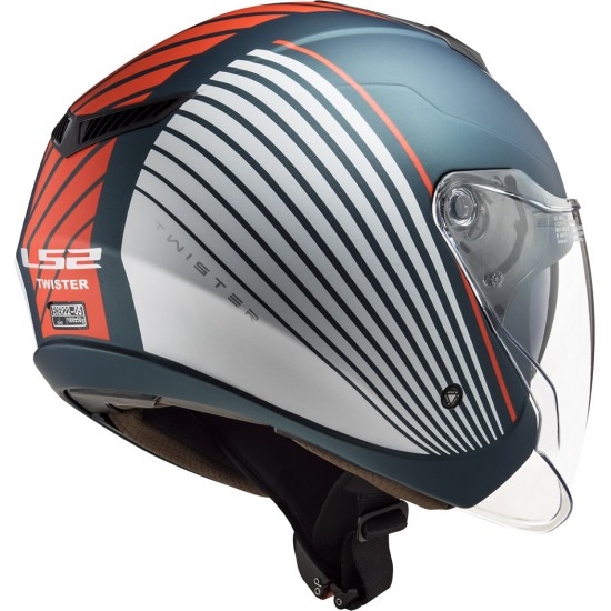 Casco jet LS2 OF573 TWISTER II Luna Matt Blue White - Micasco.es - Tu tienda de cascos de moto