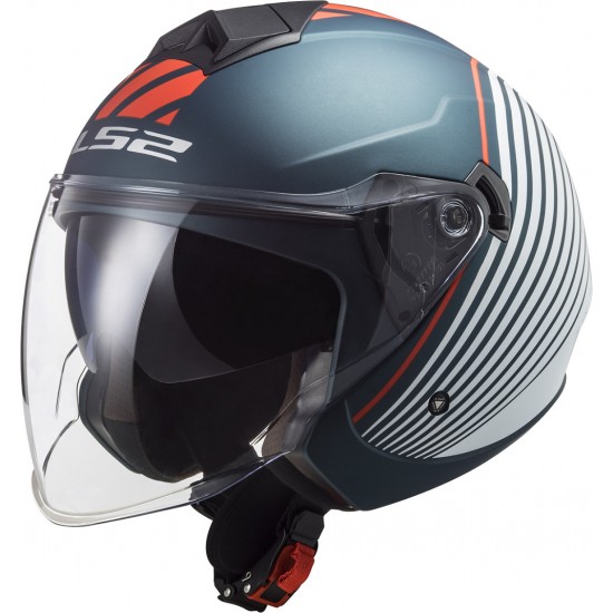 Casco jet LS2 OF573 TWISTER II Luna Matt Blue White - Micasco.es - Tu tienda de cascos de moto