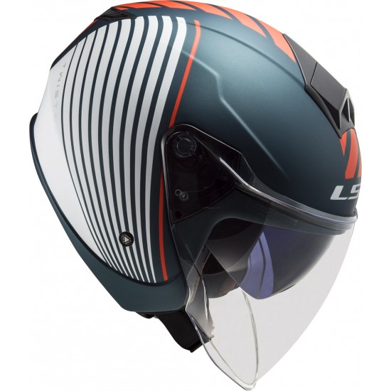 Casco jet LS2 OF573 TWISTER II Luna Matt Blue White - Micasco.es - Tu tienda de cascos de moto