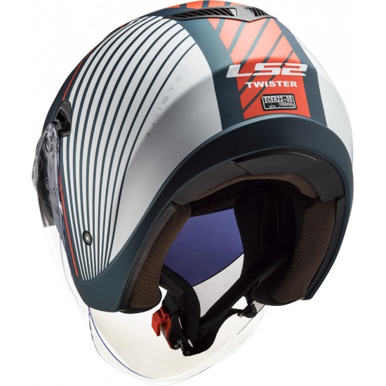 Casco jet LS2 OF573 TWISTER II Luna Matt Blue White - Micasco.es - Tu tienda de cascos de moto