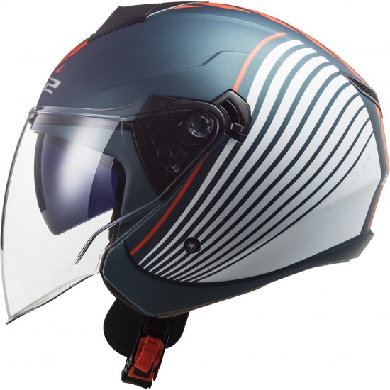 Casco jet LS2 OF573 TWISTER II Luna Matt Blue White - Micasco.es - Tu tienda de cascos de moto