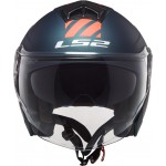 Casco jet LS2 OF573 TWISTER II Luna Matt Blue White - Micasco.es - Tu tienda de cascos de moto