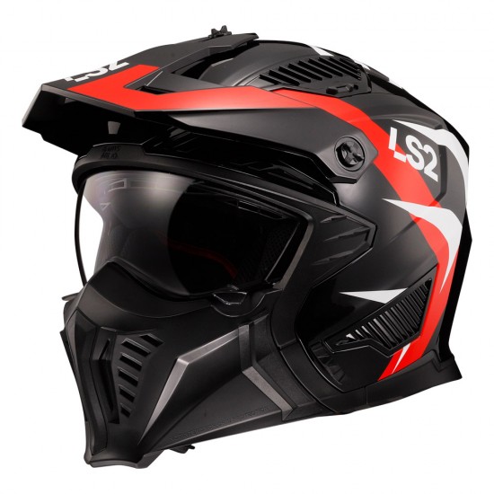 LS2 OF606 DRIFTER Triality Black Red - Micasco.es - Tu tienda de cascos de moto