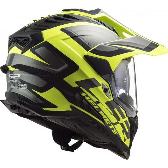 LS2 MX701 EXPLORER Alter Matt Black HV Yellow - Micasco.es - Tu tienda de cascos de moto