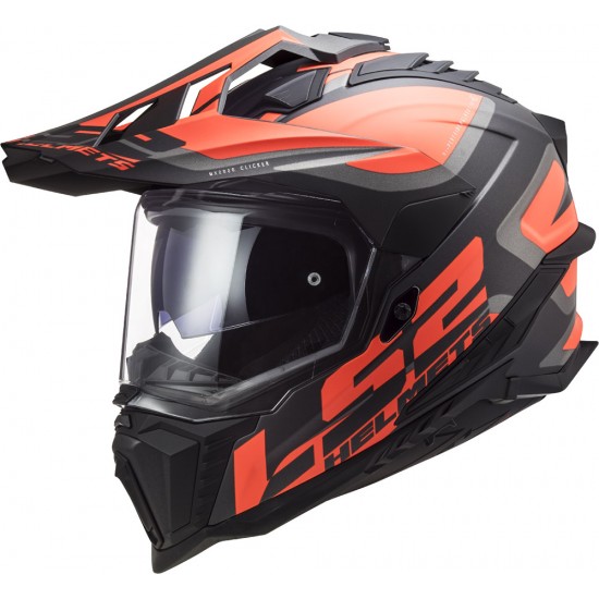 LS2 MX701 EXPLORER Alter Matt Black Fluo Orange - Micasco.es - Tu tienda de cascos de moto