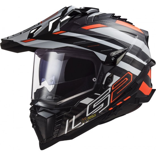 LS2 MX701 EXPLORER C Edge Black Orange White - Micasco.es - Tu tienda de cascos de moto