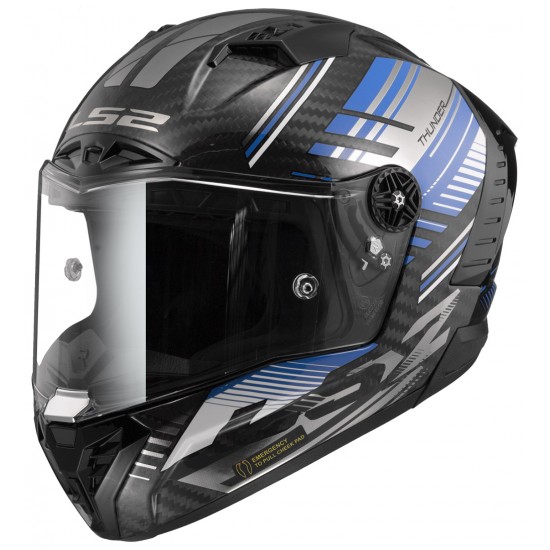 LS2 FF805 THUNDER Carbon Volt Black Blue - Micasco.es - Tu tienda de cascos de moto