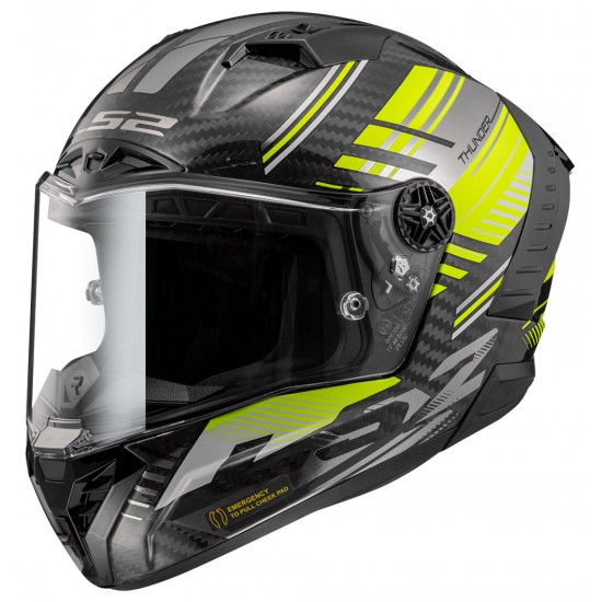 LS2 FF805 THUNDER Carbon Volt Black HV Yellow - Micasco.es - Tu tienda de cascos de moto