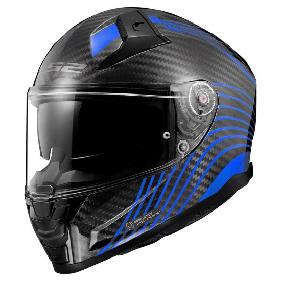 Casco integral LS2 FF811 VECTOR II Carbon FLUX Blue - Micasco.es - Tu tienda de cascos de moto