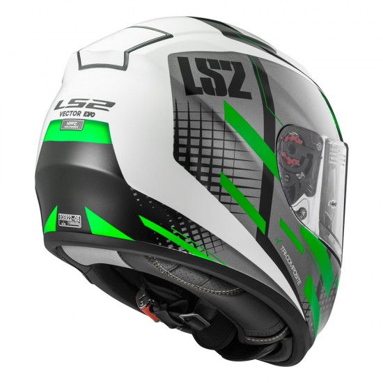 SUPEROFERTA: Casco integral LS2 Helmets FF397 VECTOR TITAN White Titanium Green - Micasco.es - Tu tienda de cascos de moto