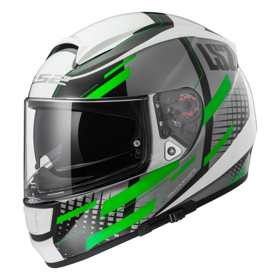 SUPEROFERTA: Casco integral LS2 Helmets FF397 VECTOR TITAN White Titanium Green - Micasco.es - Tu tienda de cascos de moto