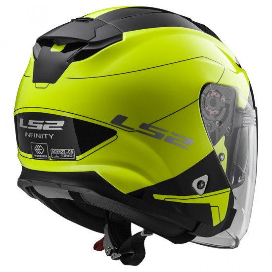 SUPEROFERTA Casco jet LS2 Helmets OF521 INFINITY BEYOND Black H-V Yellow - Micasco.es - Tu tienda de cascos de moto