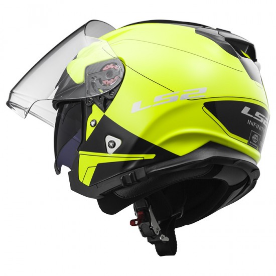 SUPEROFERTA Casco jet LS2 Helmets OF521 INFINITY BEYOND Black H-V Yellow - Micasco.es - Tu tienda de cascos de moto