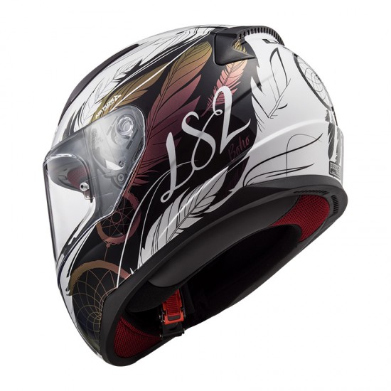 Casco integral LS2 Helmets FF353 RAPID Boho White Black Pink - Micasco.es - Tu tienda de cascos de moto
