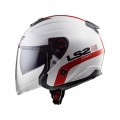 SUPEROFERTA Casco jet LS2 Helmets OF521 INFINITY SMART White Red Blue