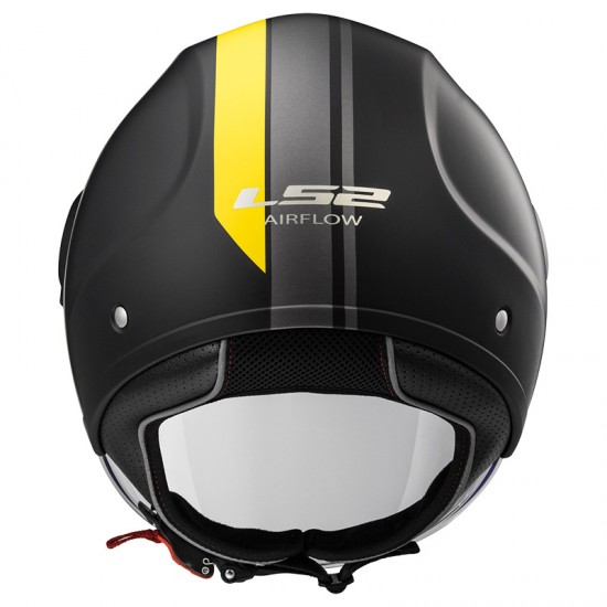 Casco jet LS2 Helmets OF562 AIRFLOW L METROPOLIS Matt Black Yellow - Micasco.es - Tu tienda de cascos de moto