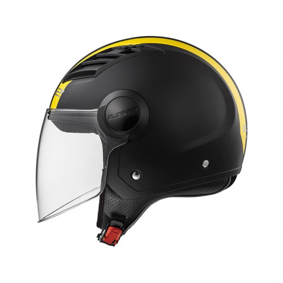 Casco jet LS2 Helmets OF562 AIRFLOW L METROPOLIS Matt Black Yellow - Micasco.es - Tu tienda de cascos de moto