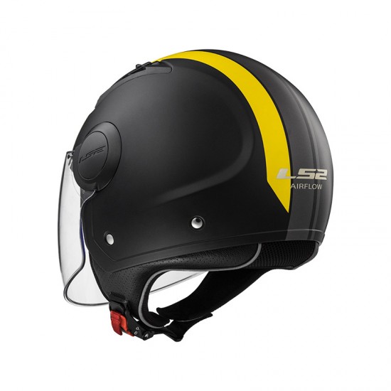 Casco jet LS2 Helmets OF562 AIRFLOW L METROPOLIS Matt Black Yellow - Micasco.es - Tu tienda de cascos de moto