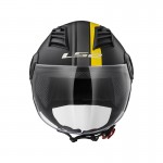 Casco jet LS2 Helmets OF562 AIRFLOW L METROPOLIS Matt Black Yellow - Micasco.es - Tu tienda de cascos de moto