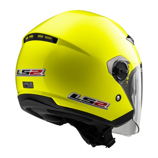 Casco jet LS2 Helmets OF569 TRACK SOLID H-V Yellow - Micasco.es - Tu tienda de cascos de moto