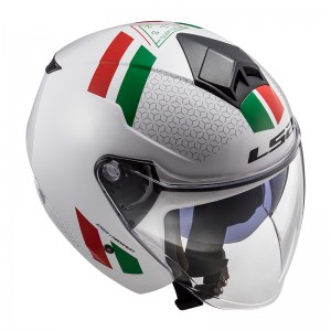 Casco jet LS2 OF573 TWISTER II Combo White Green Red - Micasco.es - Tu tienda de cascos de moto