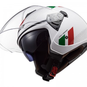 Casco jet LS2 OF573 TWISTER II Combo White Green Red - Micasco.es - Tu tienda de cascos de moto