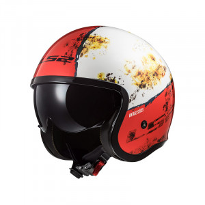 SUPEROFERTA Casco jet LS2 Helmets OF599 SPITFIRE Rust White Red