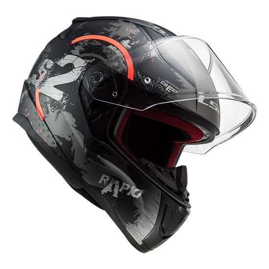 Casco integral LS2 Helmets FF353 RAPID Circle Matt Titanium Fluo Orange - Micasco.es - Tu tienda de cascos de moto