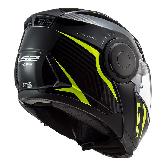 Casco Convertible LS2 ff902 SCOPE Skid Black HV Yellow - Micasco.es - Tu tienda de cascos de moto