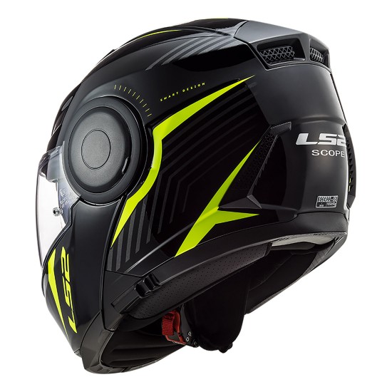 Casco Convertible LS2 ff902 SCOPE Skid Black HV Yellow - Micasco.es - Tu tienda de cascos de moto