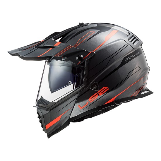 Casco offroad LS2 Helmets MX436 PIONEER EVO Knight Titanium Fluo Orange - Micasco.es - Tu tienda de cascos de moto