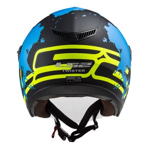 Casco jet LS2 OF573 TWISTER II Xover Matt Black Blue - Micasco.es - Tu tienda de cascos de moto