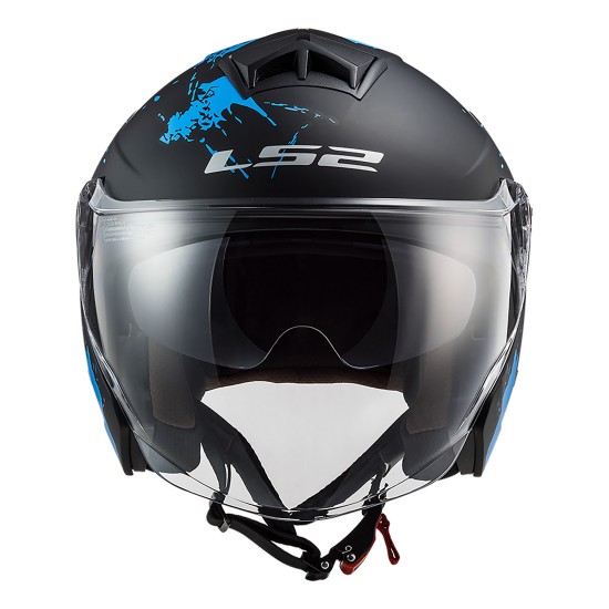 Casco jet LS2 OF573 TWISTER II Xover Matt Black Blue - Micasco.es Casco jet LS2 OF573 TWISTER II Xover Matt Black Blue - Micasco.es - Tu tienda de cascos de moto