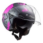 Casco jet LS2 OF573 TWISTER II Xover Matt Titanium Purple - Micasco.es - Tu tienda de cascos de moto