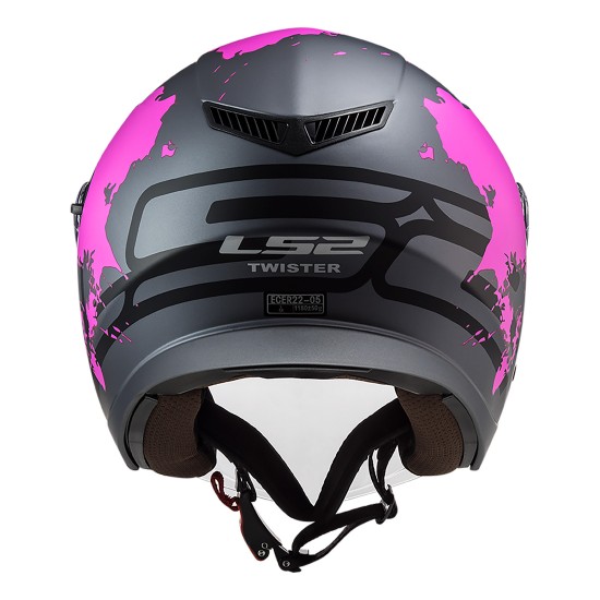 Casco jet LS2 OF573 TWISTER II Xover Matt Titanium Purple - Micasco.es - Tu tienda de cascos de moto