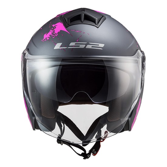 Casco jet LS2 OF573 TWISTER II Xover Matt Titanium Purple - Micasco.es - Tu tienda de cascos de moto