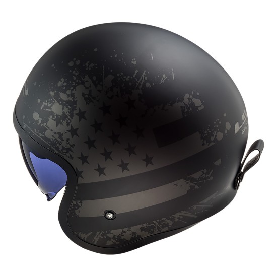 Casco jet LS2 Helmets OF599 SPITFIRE Black Flag Matt Black Titanium - Micasco.es - Tu tienda de cascos de moto