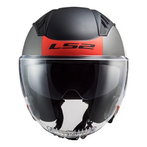 Casco jet LS2 OF600 Copter Urbane Matt White Red - Micasco.es - Tu tienda de cascos de moto