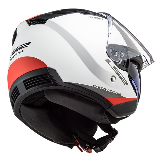 Casco jet LS2 OF600 Copter Urbane Matt White Red - Micasco.es - Tu tienda de cascos de moto