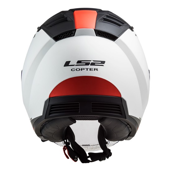 Casco jet LS2 OF600 Copter Urbane Matt White Red - Micasco.es - Tu tienda de cascos de moto