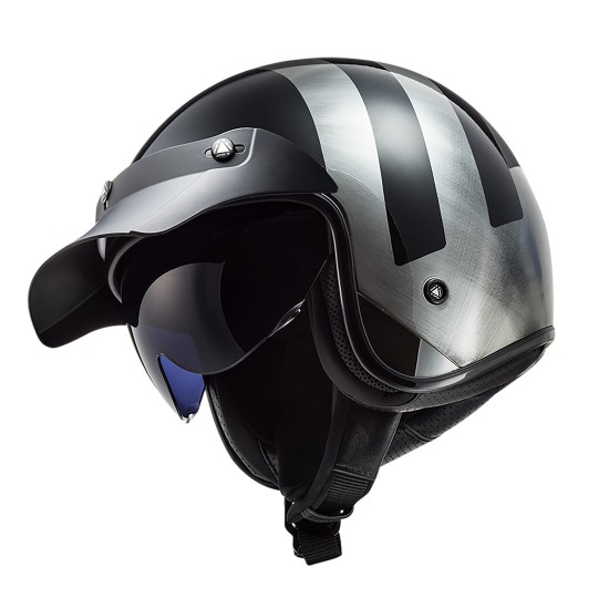 Casco jet LS2 OF601 BOB Lines Black Jeans - Micasco.es - Tu tienda de cascos de moto