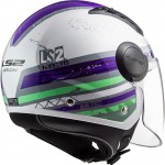 Casco jet LS2 Helmets OF562 AIRFLOW L RONNIE Titanium Violet - Micasco.es - Tu tienda de cascos de moto