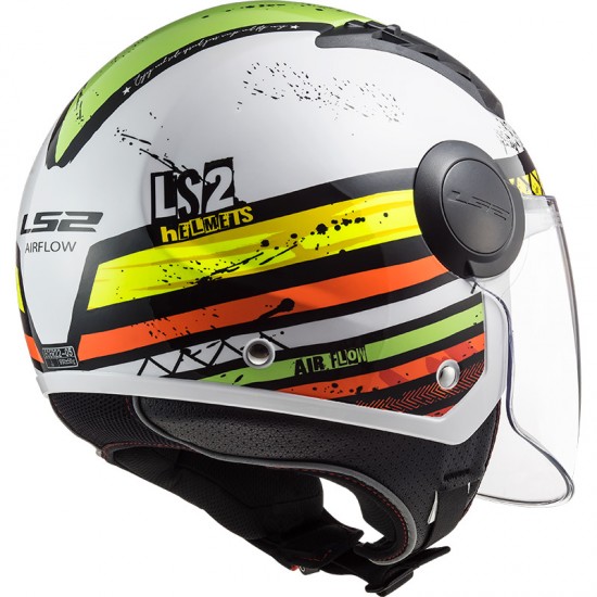 Casco jet LS2 Helmets OF562 AIRFLOW L RONNIE White Green - Micasco.es - Tu tienda de cascos de moto