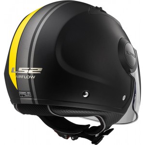 Casco jet LS2 Helmets OF562 AIRFLOW L METROPOLIS Matt Black Yellow - Micasco.es - Tu tienda de cascos de moto