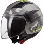 Casco jet LS2 Helmets OF562 AIRFLOW L CAMO Matt Titanium Yellow - Micasco.es - Tu tienda de cascos de moto