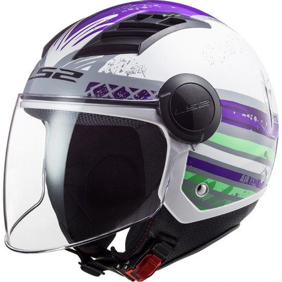 Casco jet LS2 Helmets OF562 AIRFLOW L RONNIE Titanium Violet - Micasco.es - Tu tienda de cascos de moto