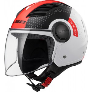 Casco jet LS2 Helmets OF562 AIRFLOW L CONDOR White Black Red - Micasco.es - Tu tienda de cascos de moto
